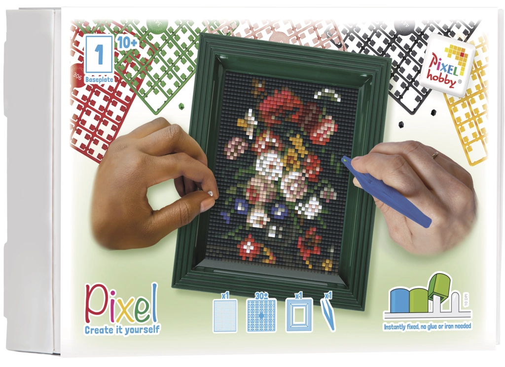 Geschenkverpakking met 30 pixelmatjes - Bloemen - Van Heem