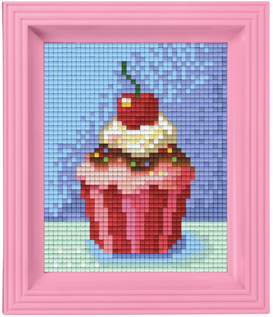 Geschenkverpakking met 34 pixelmatjes - Cupcake