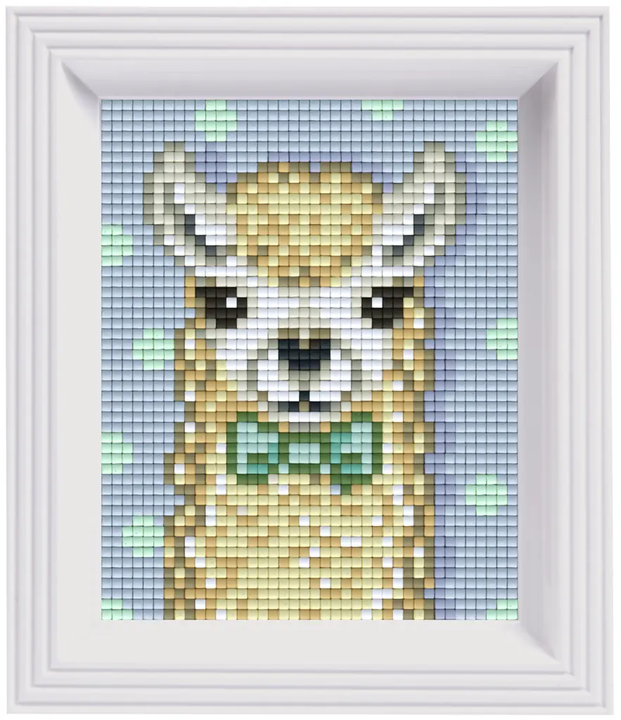 Geschenkverpakking met 23 pixelmatjes - Witte alpaca