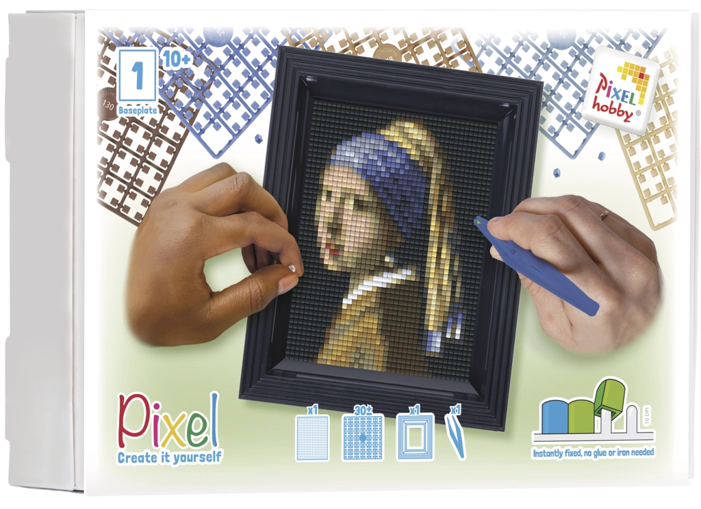 Geschenkverpakking met 30 pixelmatjes - Meisje met de parel