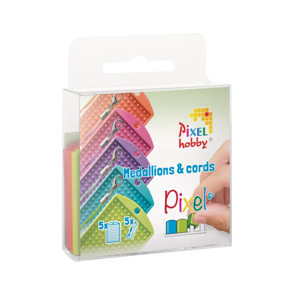 Set van 5 medaillions & 5 color cords - Kleuren