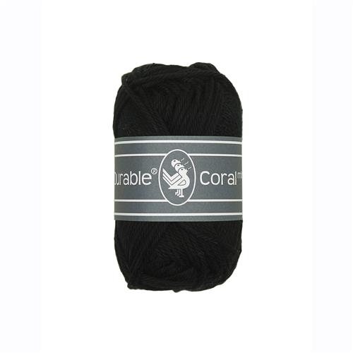 Durable Coral Mini haakkatoen 20 gram - Black (325)
