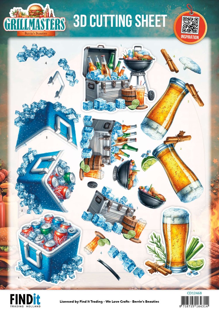 3D Cutting Sheet - Berries Beauties - Grillmasters - BBQ &amp; Brews