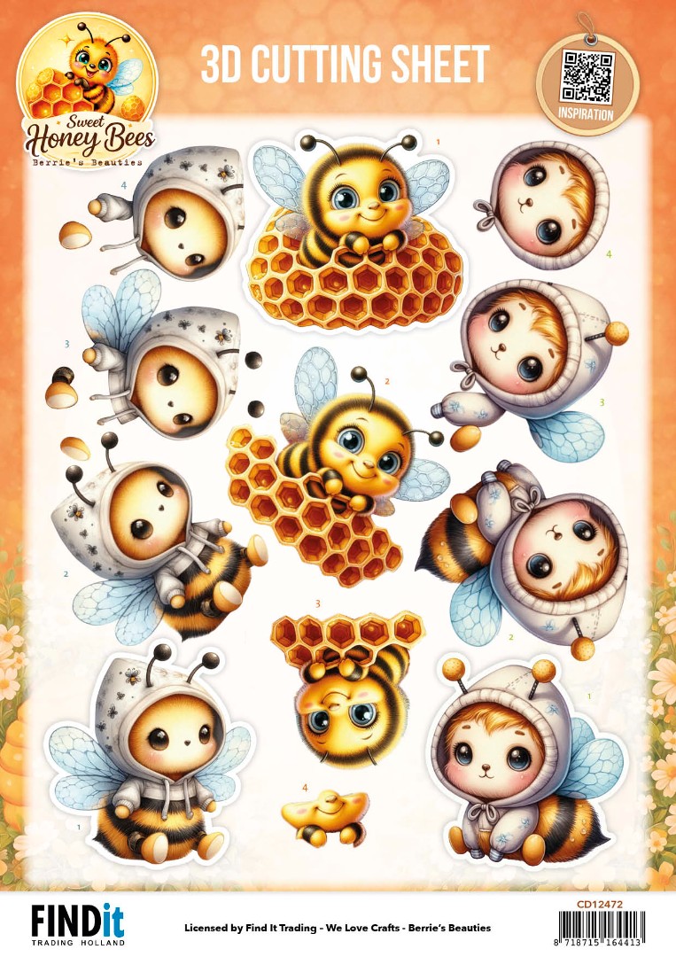 3D Cutting Sheet - Berries Beauties - Sweet Honey Bees - Honeycomb Friends