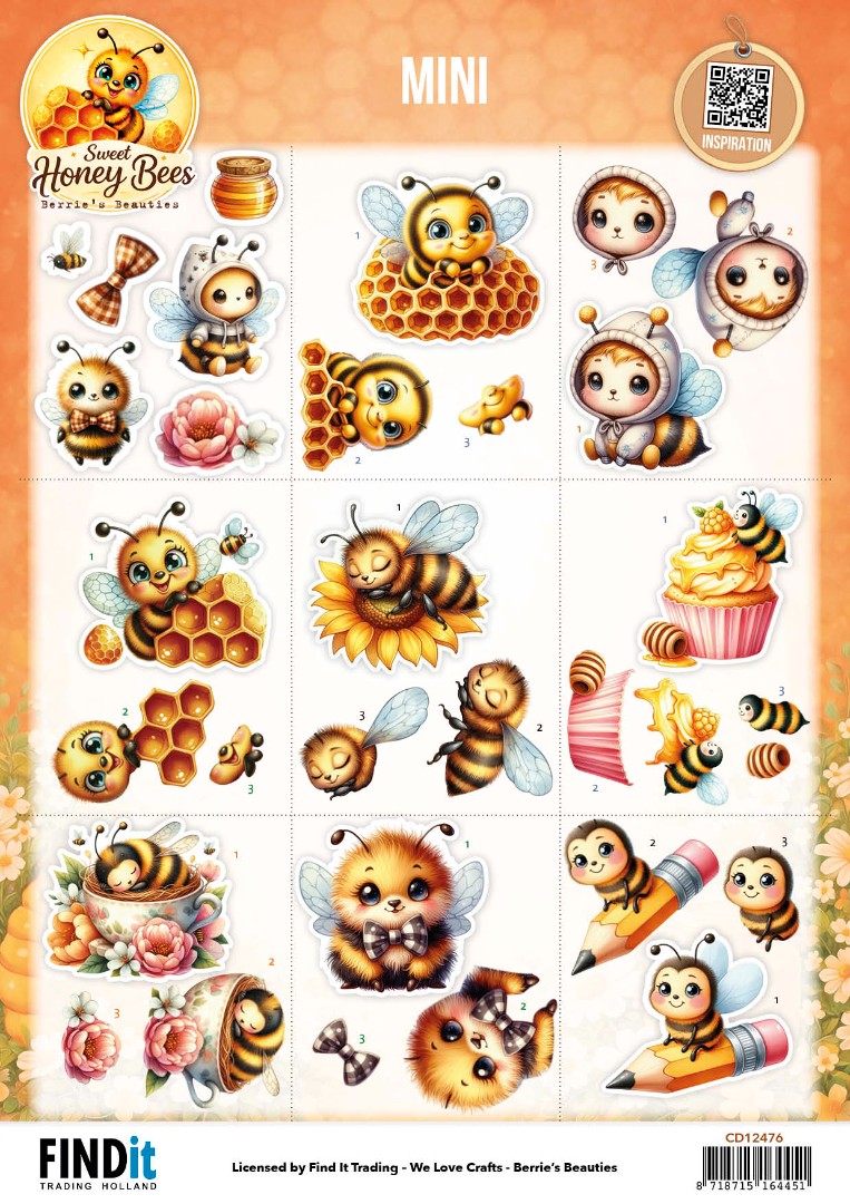 Cutting Sheet - Berries Beauties - Sweet Honey Bees - Mini