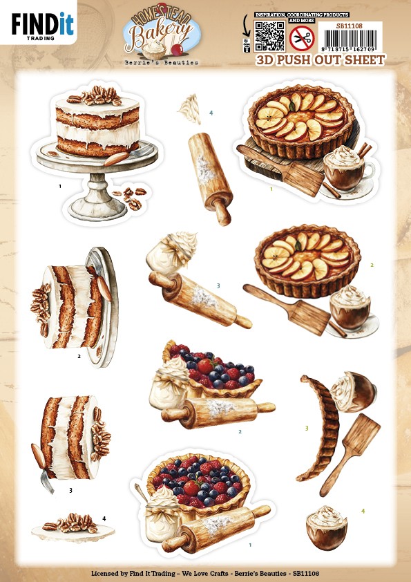3D Pushout Sheet - Berries Beauties - Homestead Bakery - Pie Bliss