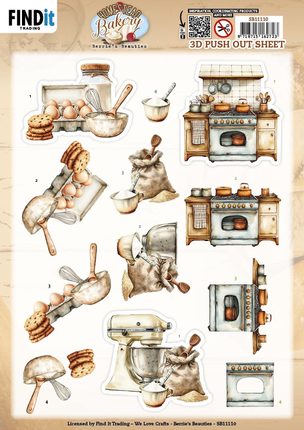 3D Pushout Sheet - Berries Beauties - Homestead Bakery - Kitchen Prep