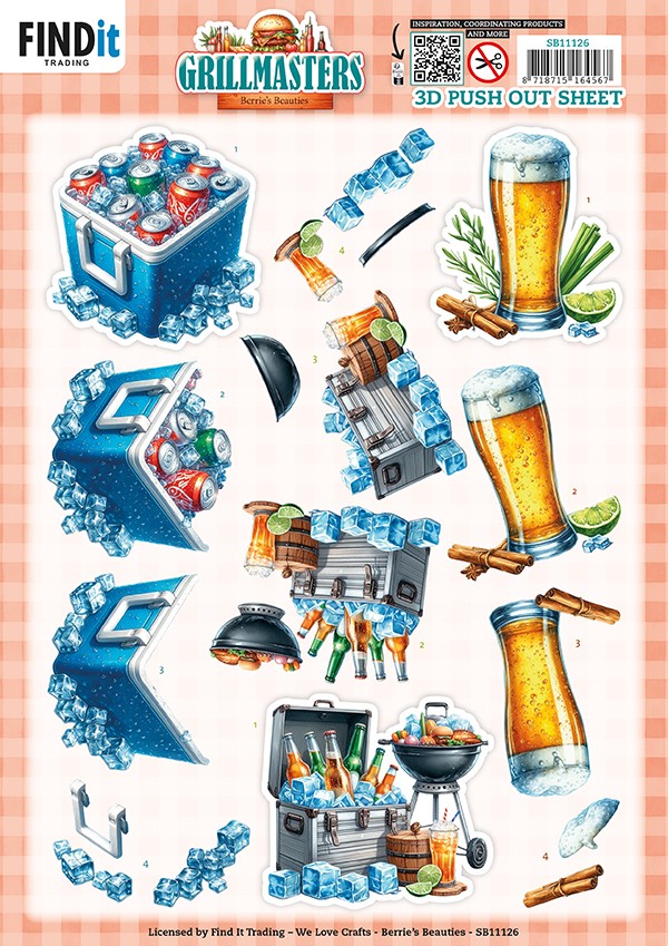3D Pushout Sheet - Berries Beauties - BBQ &amp; Brews