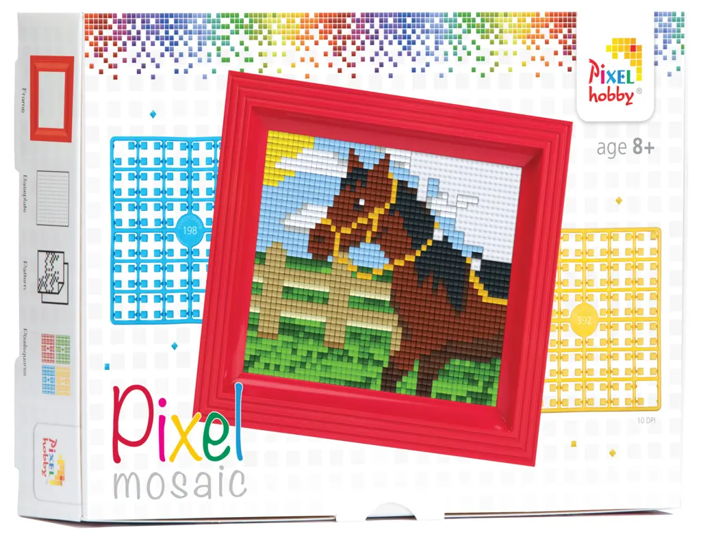 Geschenkverpakking met 24 pixelmatjes - Paardje