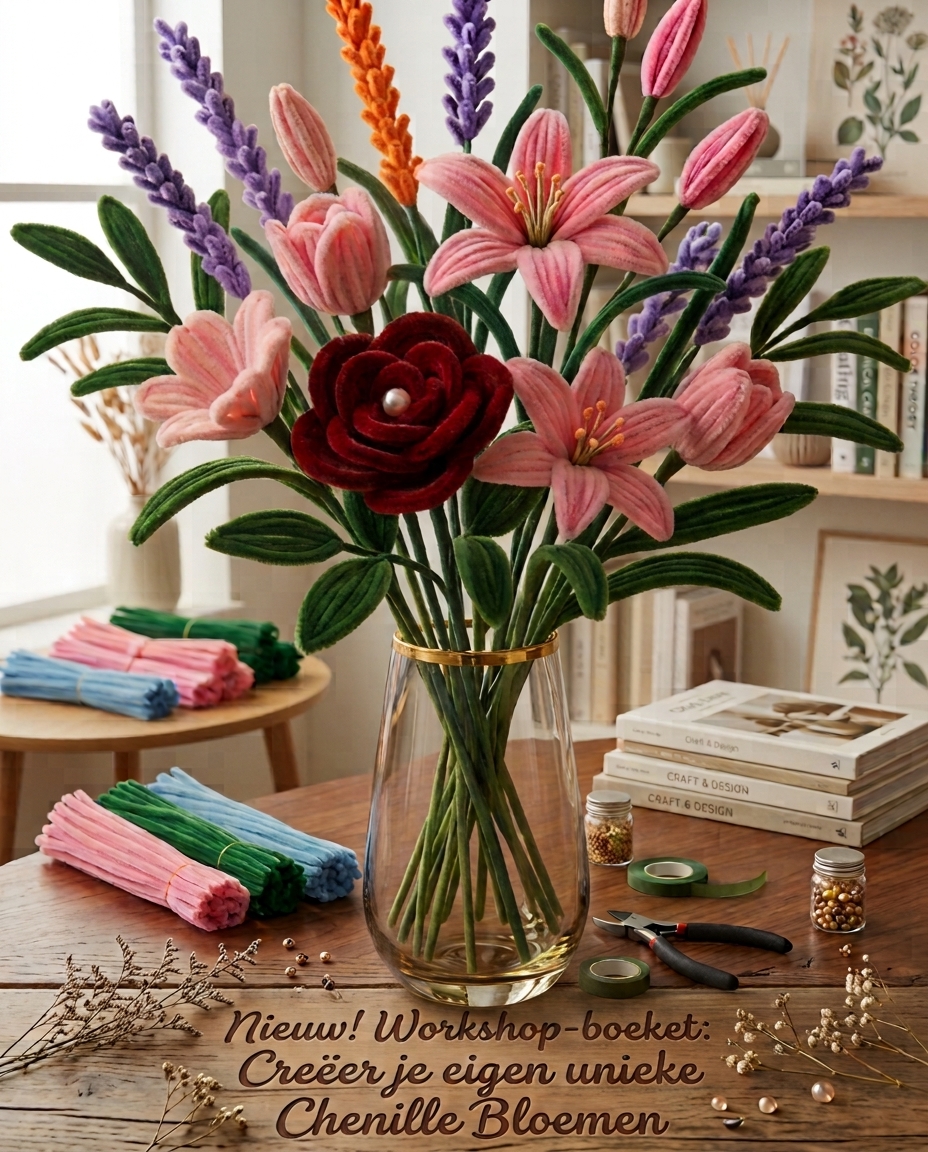 Workshop-boeket: Creëer je eigen unieke Chenille Bloemen