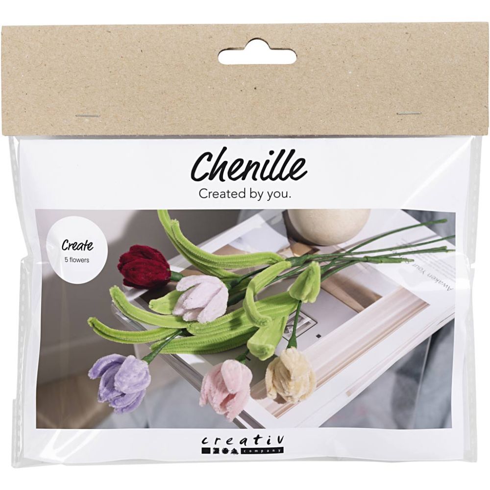 Mini Hobbyset Bloemen van Chenilledraad, Tulpen